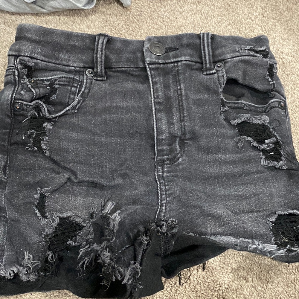 american eagle black shorts